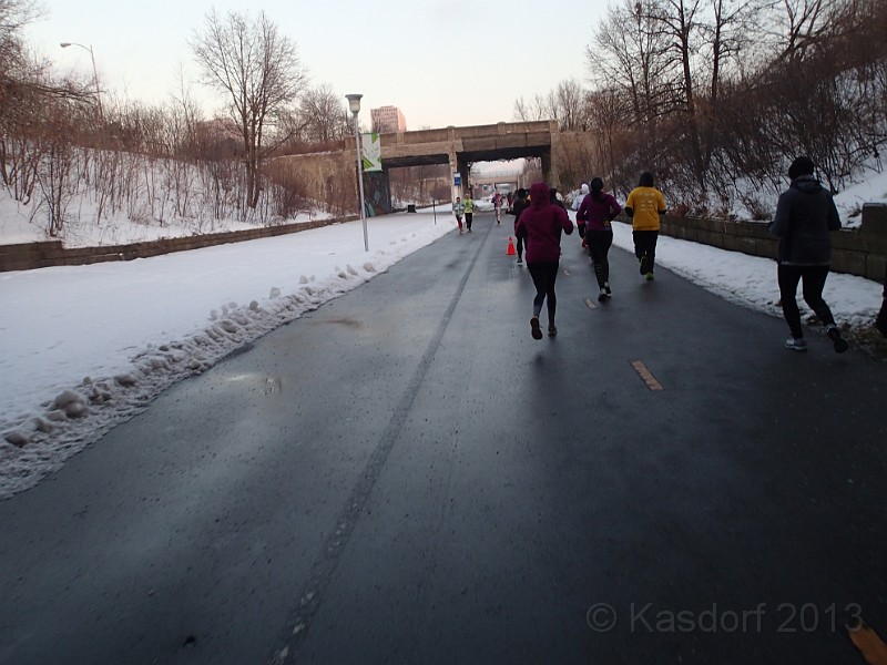 2014 Autoshow Shuffle 5K 094.JPG - 2014 Autoshow Shuffle 5K in Detroit Michigan. A cold day along the river, but accompanied by a great sunrise! Out and back on the River Greenway.